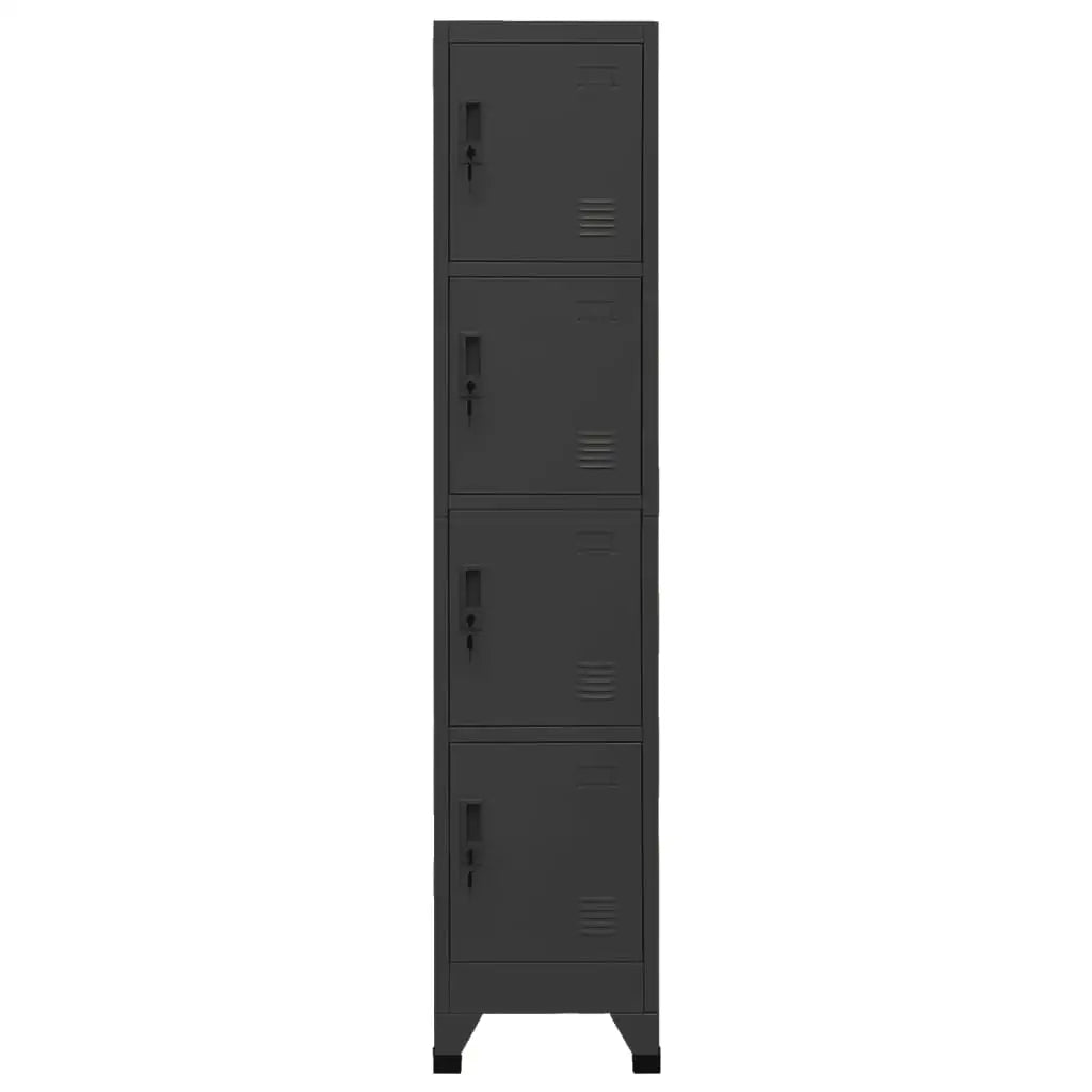 vidaXL Locker Cabinet Anthracite 15’’x17.7’’x70.9’’ Steel - Furniture > Cabinets & Storage > Storage Cabinets & Lockers