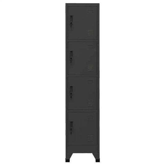 vidaXL Locker Cabinet Anthracite 15’’x17.7’’x70.9’’ Steel - Furniture > Cabinets & Storage > Storage Cabinets & Lockers