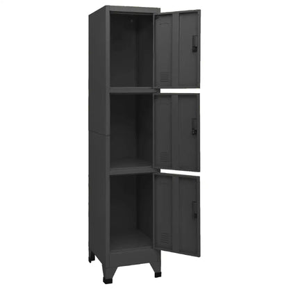 vidaXL Locker Cabinet Anthracite 15’’x17.7’’x70.9’’ Steel - Furniture > Cabinets & Storage > Storage Cabinets & Lockers