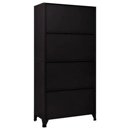 vidaXL Locker Cabinet Black 35.4’’x15.7’’x70.9’’ Steel - Furniture > Cabinets & Storage > Storage Cabinets & Lockers