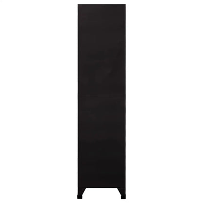 vidaXL Locker Cabinet Black 35.4’’x15.7’’x70.9’’ Steel - Furniture > Cabinets & Storage > Storage Cabinets & Lockers