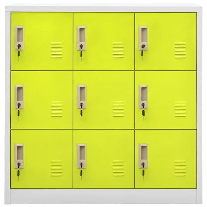 vidaXL Locker Cabinet Light Gray and Green 35.4’’x17.7’’x36.4’’ Steel - Light grey and green / 1 pcs - Furniture >