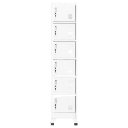 vidaXL Locker Cabinet White 15’’x15.7’’x70.9’’ Steel - Furniture > Cabinets & Storage > Storage Cabinets & Lockers