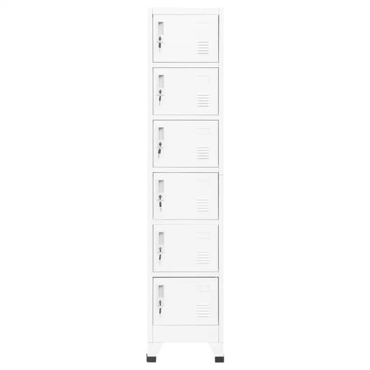 vidaXL Locker Cabinet White 15’’x15.7’’x70.9’’ Steel - Furniture > Cabinets & Storage > Storage Cabinets & Lockers
