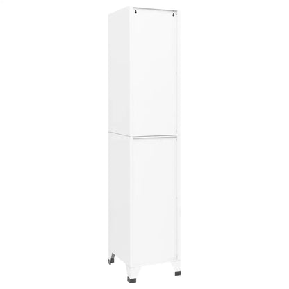 vidaXL Locker Cabinet White 15’’x15.7’’x70.9’’ Steel - Furniture > Cabinets & Storage > Storage Cabinets & Lockers