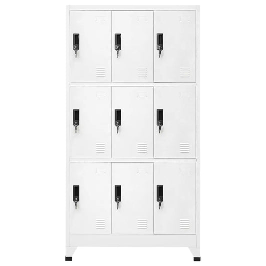 vidaXL Locker Cabinet White 35.4’’x17.7’’x70.9’’ Steel - Furniture > Cabinets & Storage > Storage Cabinets & Lockers