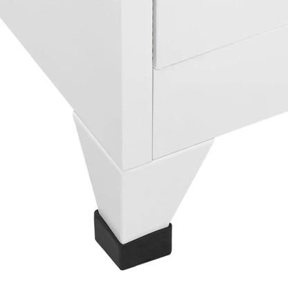 vidaXL Locker Cabinet White 35.4’’x17.7’’x70.9’’ Steel - Furniture > Cabinets & Storage > Storage Cabinets & Lockers
