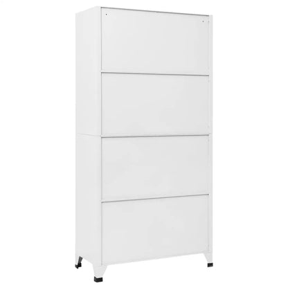 vidaXL Locker Cabinet White 35.4’’x17.7’’x70.9’’ Steel - Furniture > Cabinets & Storage > Storage Cabinets & Lockers