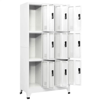 vidaXL Locker Cabinet White 35.4’’x17.7’’x70.9’’ Steel - Furniture > Cabinets & Storage > Storage Cabinets & Lockers