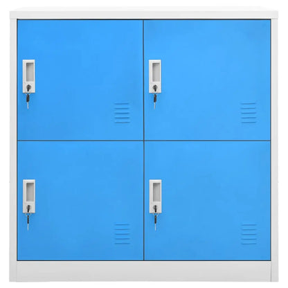 vidaXL Locker Cabinets 2 pcs Light Gray and Blue 35.4’’x17.7’’x36.4’’ Steel - Light grey and blue / 2 pcs - Furniture >