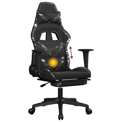 vidaXL Massage Gaming Chair with Footrest Black&Blue Faux Leather - Furniture > Chairs > Gaming Chairs