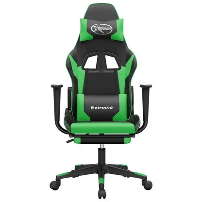 vidaXL Massage Gaming Chair with Footrest Black Faux Leather - Furniture > Chairs > Gaming Chairs
