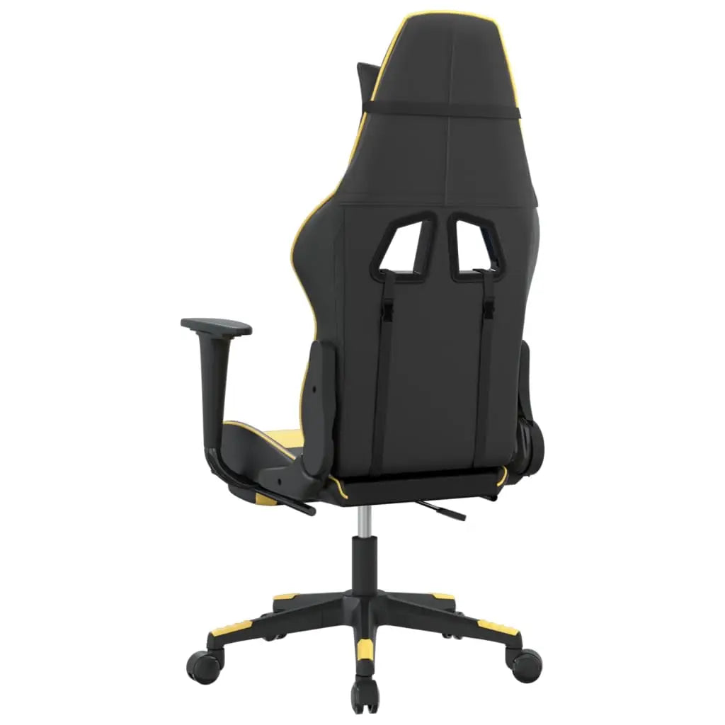 vidaXL Massage Gaming Chair with Footrest Black Faux Leather - Furniture > Chairs > Gaming Chairs