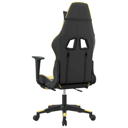 vidaXL Massage Gaming Chair with Footrest Black Faux Leather - Furniture > Chairs > Gaming Chairs