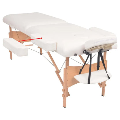 vidaXL Massage Table and Stool Set Beauty Couch Therapy Bed 2 Zones Thick - Health & Beauty > Personal Care > Massage &