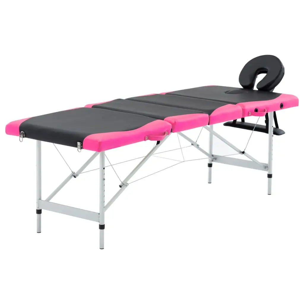 vidaXL Massage Table Foldable Massage Bed Salon Therapy Table 4 Zones Aluminum - Massage Table