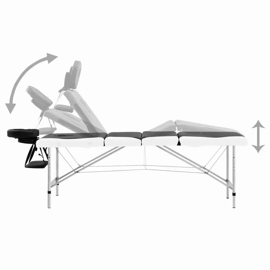 vidaXL Massage Table Foldable Massage Bed Salon Therapy Table 4 Zones Aluminum - Massage Table