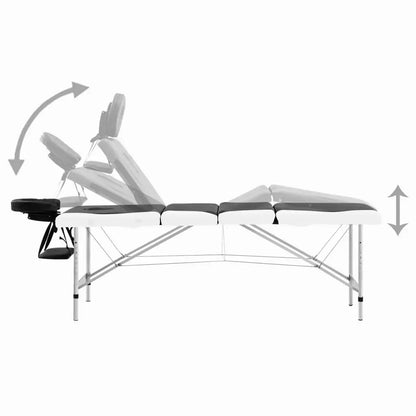 vidaXL Massage Table Foldable Massage Bed Salon Therapy Table 4 Zones Aluminum - Massage Table