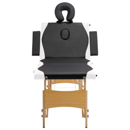 vidaXL Massage Table Foldable Massage Bed Salon Therapy Table 4 Zones Wood - Massage Table