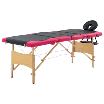 vidaXL Massage Table Foldable Massage Bed Salon Therapy Table 4 Zones Wood - Massage Table