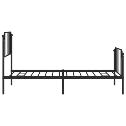 vidaXL Metal Bed Frame with Headboard and Footboard Black 39.4’’x78.7’’ - Furniture > Beds & Accessories > Beds & Bed