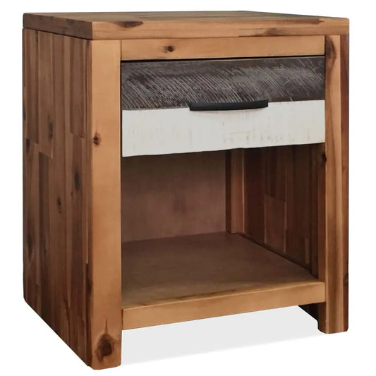 vidaXL Nightstand Bedside Table with Compartment Cabinet Solid Wood Acacia - 1 - Nightstand