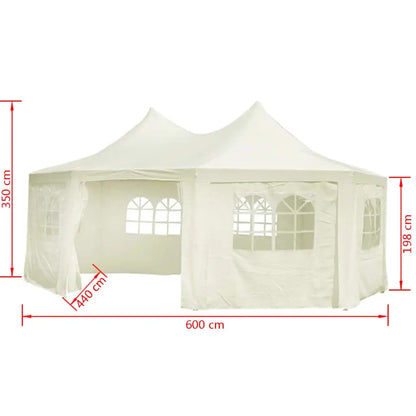 vidaXL Octagonal Party Tent Cream 19.7’x14.4’x11.5’ - Home & Garden > Lawn & Garden > Outdoor Living > Outdoor