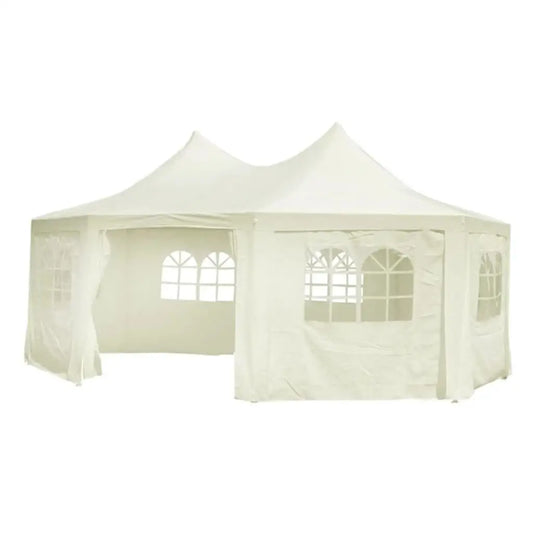 vidaXL Octagonal Party Tent Cream 19.7’x14.4’x11.5’ - Home & Garden > Lawn & Garden > Outdoor Living > Outdoor