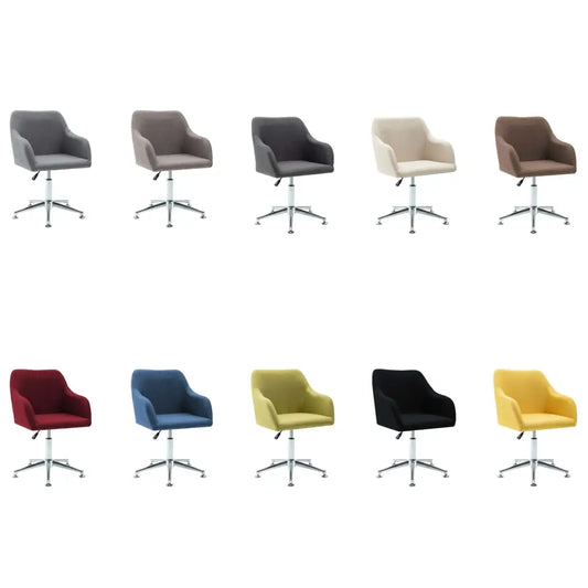 vidaXL Office Chair Swivel Office Desk Chair for Makeup Room Bedroom Fabric - Black - Office Chair