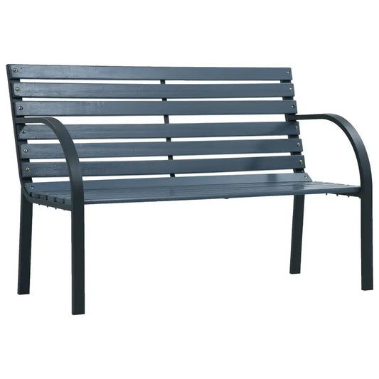 vidaXL Outdoor Patio Bench 2-Seater Bench Patio Loveseat Chair Wood and Iron - Brown - Outdoor Bench