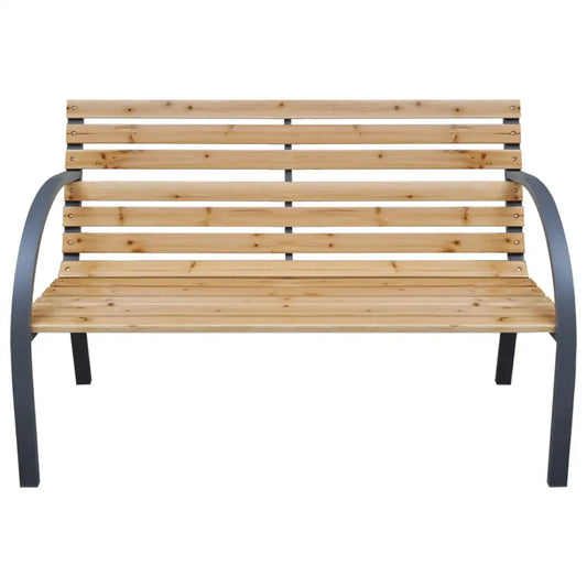 vidaXL Outdoor Patio Bench Garden Park Bench with Armrests Solid Wood Fir - Outdoor Bench