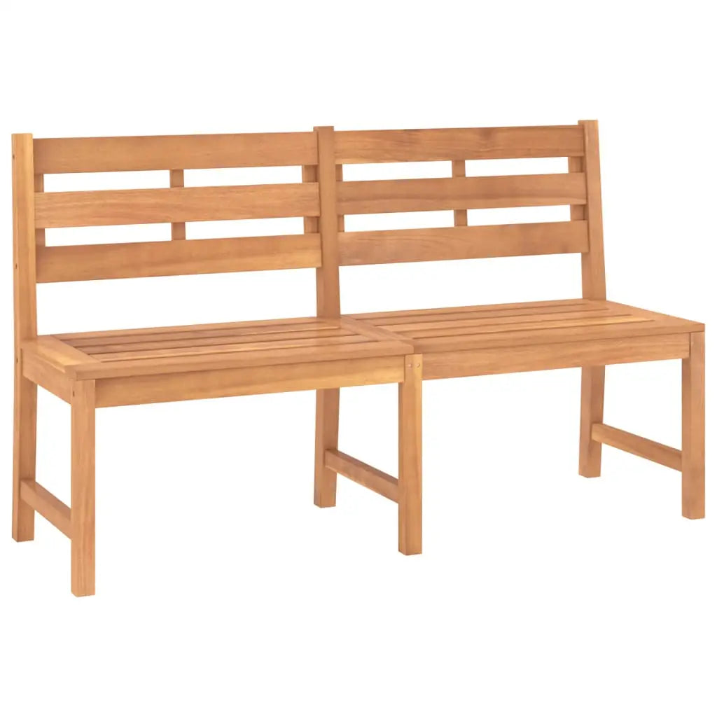 vidaXL Outdoor Patio Bench Garden Park Bench with Backrest Solid Wood Teak - Outdoor Bench