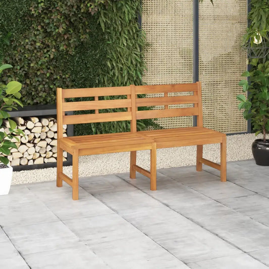 vidaXL Outdoor Patio Bench Garden Park Bench with Backrest Solid Wood Teak - Outdoor Bench