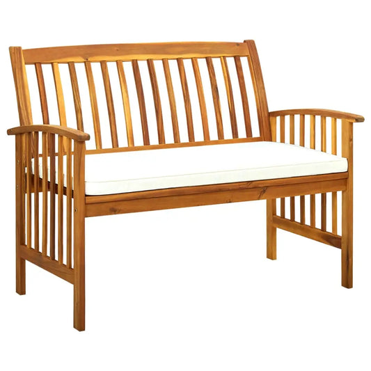vidaXL Outdoor Patio Bench Garden Park Bench with Cushion Solid Wood Acacia - Outdoor Bench