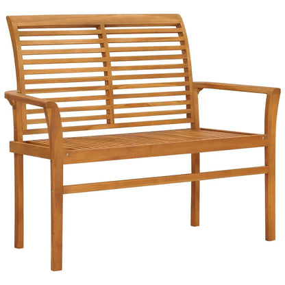 vidaXL Outdoor Patio Bench Garden Bench with Cushion for Porch Solid Wood Teak - Outdoor Bench