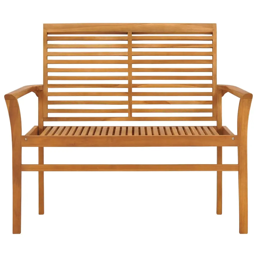 vidaXL Outdoor Patio Bench Garden Bench with Cushion for Porch Solid Wood Teak - Outdoor Bench