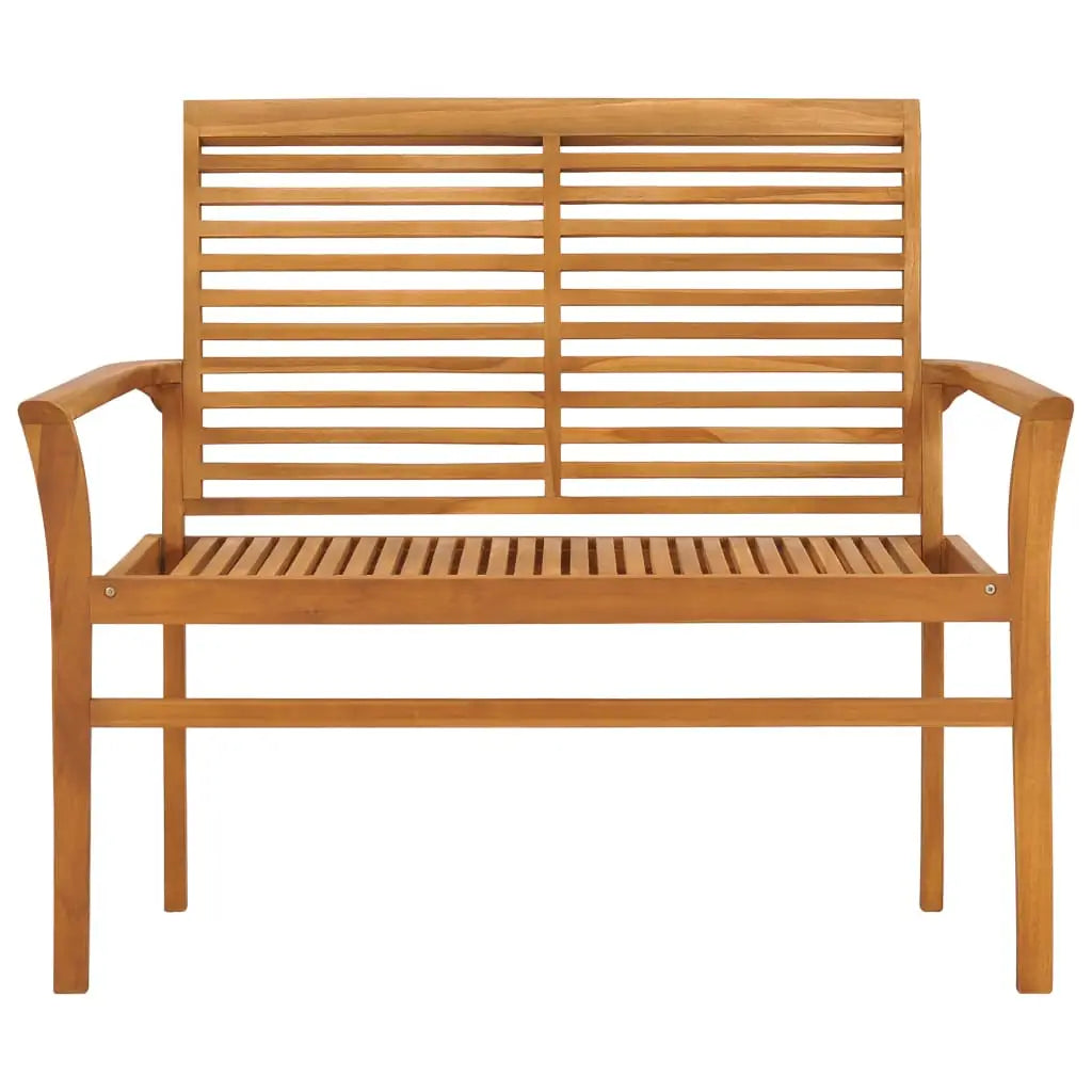 vidaXL Outdoor Patio Bench Garden Bench with Cushion for Porch Solid Wood Teak - Outdoor Bench
