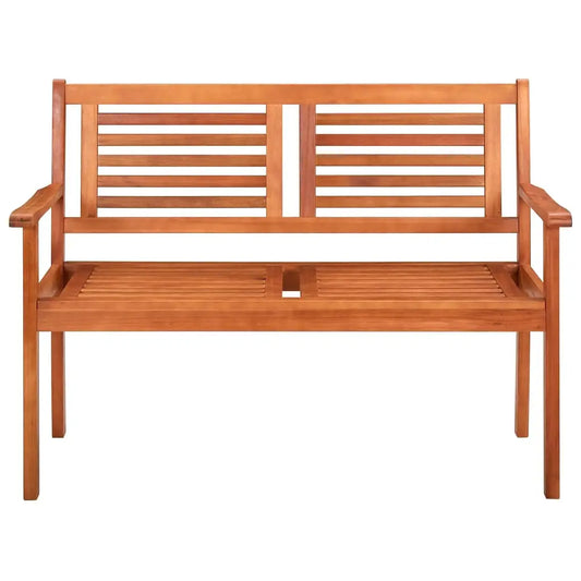 vidaXL Outdoor Patio Bench Loveseat Chair with Cushion Solid Wood Eucalyptus - Outdoor Bench
