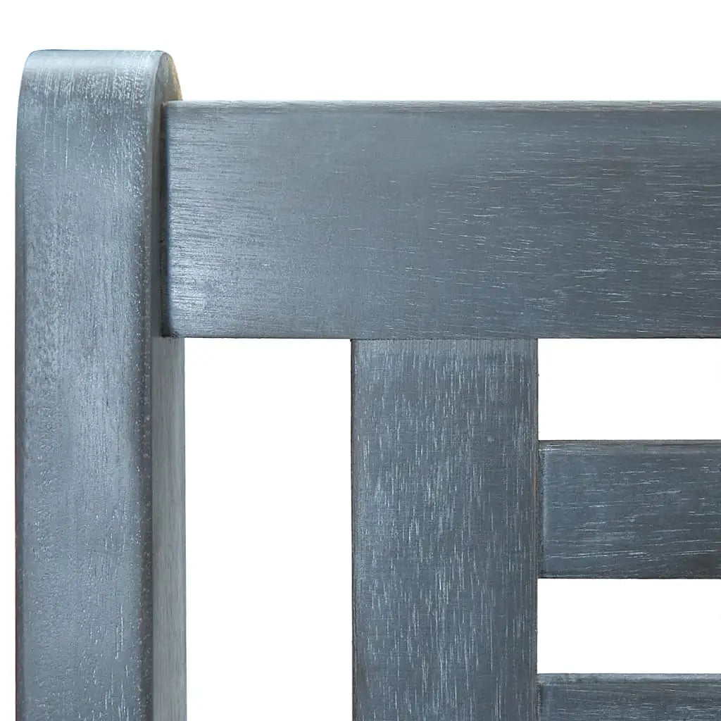 vidaXL Outdoor Patio Bench Loveseat with Armrest Gray Solid Wood Eucalyptus - 59.1’’ - Outdoor Bench