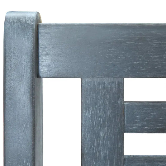 vidaXL Outdoor Patio Bench Loveseat with Armrest Gray Solid Wood Eucalyptus - 59.1’’ - Outdoor Bench