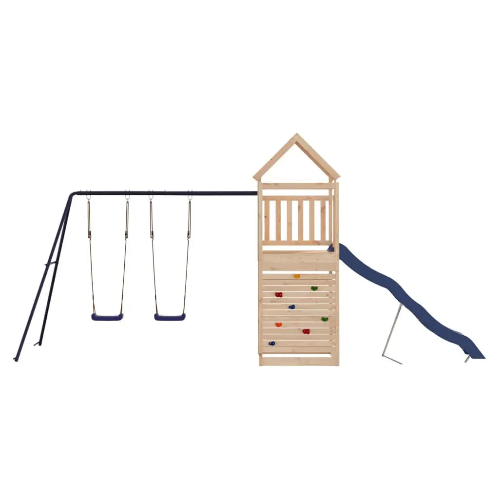 vidaXL Outdoor Playset Solid Wood Pine - Toys & Games > Outdoor Play Equipment > Swing Sets & Playsets