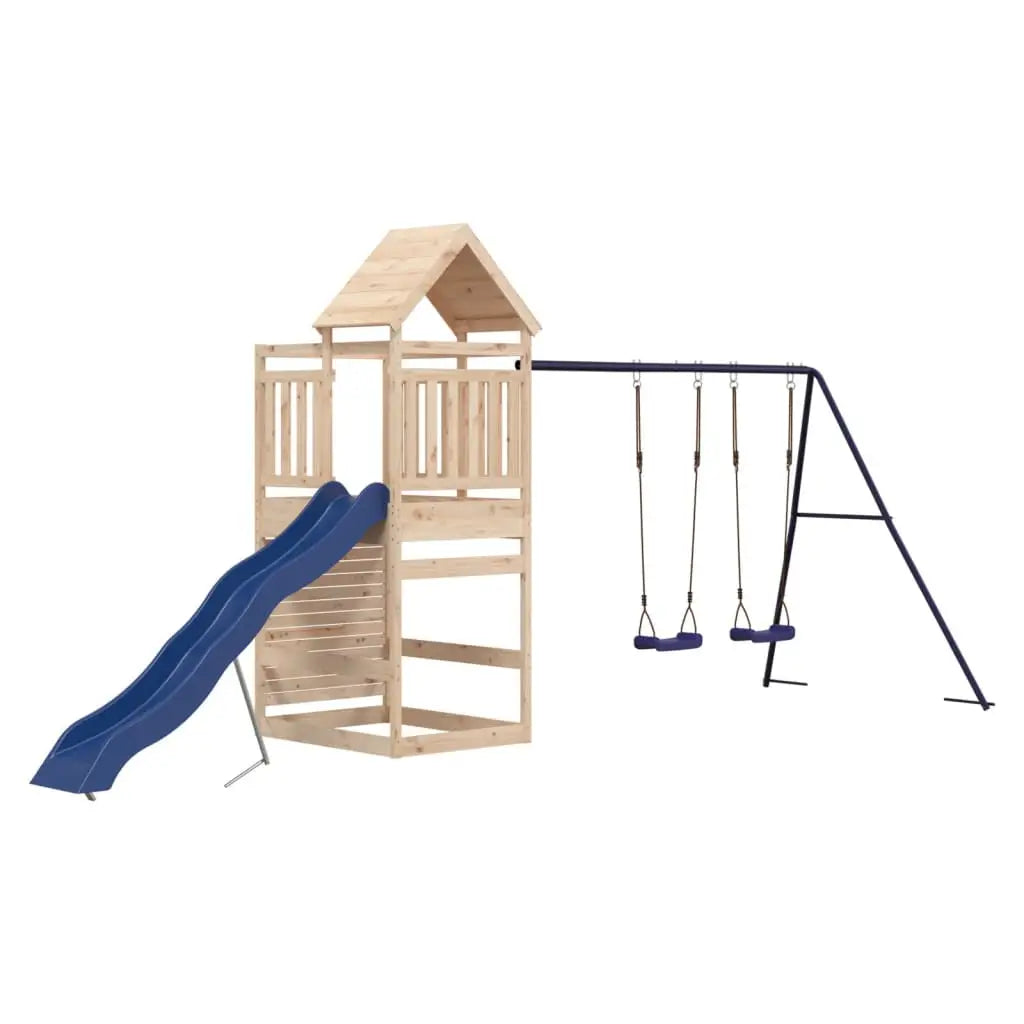 vidaXL Outdoor Playset Solid Wood Pine - Toys & Games > Outdoor Play Equipment > Swing Sets & Playsets