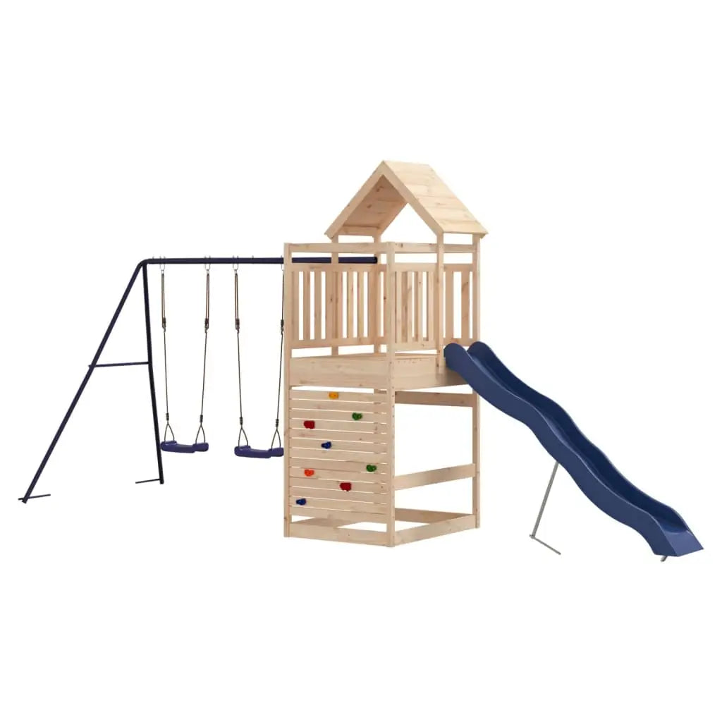 vidaXL Outdoor Playset Solid Wood Pine - Toys & Games > Outdoor Play Equipment > Swing Sets & Playsets