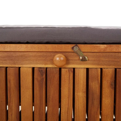 vidaXL Outdoor Storage Bench Patio Deck Box with Cushion Solid Wood Acacia - Outdoor Bench