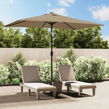 vidaXL Outdoor Umbrella Parasol Patio Sunshade Tilting System Sun Shelter - Taupe - Outdoor Umbrella