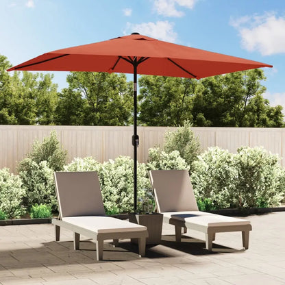 vidaXL Outdoor Umbrella Parasol Patio Sunshade Tilting System Sun Shelter - Terracotta - Outdoor Umbrella