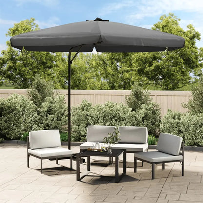 vidaXL Outdoor Umbrella Parasol with Cross Base Patio Sunshade Sun Shelter - Anthracite - Outdoor Umbrella