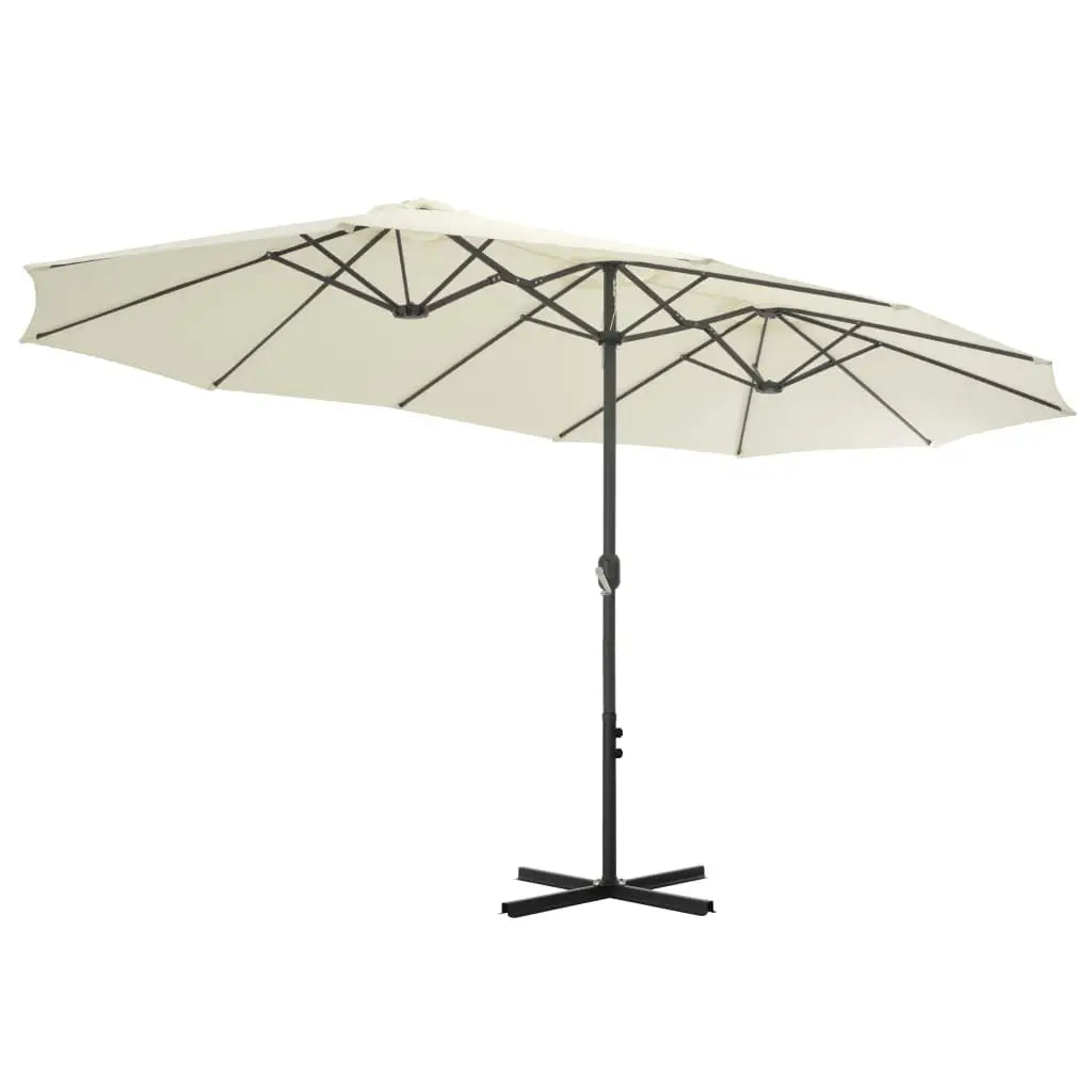 vidaXL Outdoor Umbrella Parasol with Double Top Sunshade Shelter Aluminum - Outdoor Umbrella
