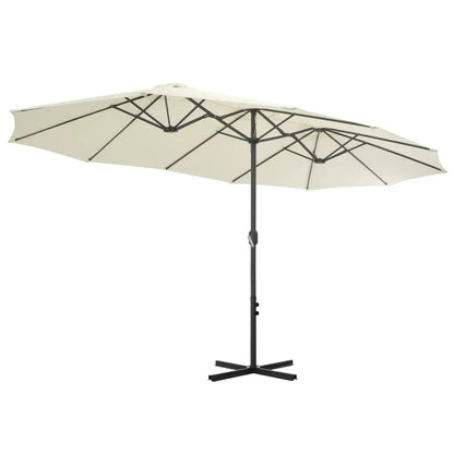 vidaXL Outdoor Umbrella Parasol with Double Top Sunshade Shelter Aluminum - Outdoor Umbrella