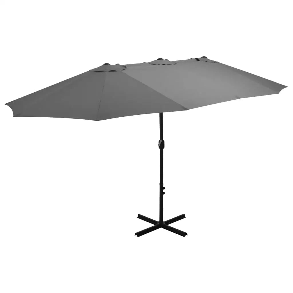 vidaXL Outdoor Umbrella Parasol with Double Top Sunshade Shelter Aluminum - Outdoor Umbrella